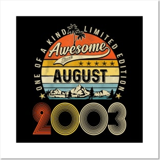 Awesome Since August 2003 Vintage 20th Birthday Posters and Art